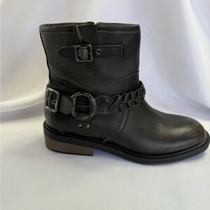 Crown Vintage Black Combat & Moto Boots